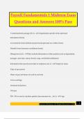 Payroll Fundamentals 1 Midterm Exam Questions and Answers 100% Pass