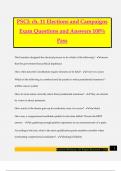  PSCI: ch. 11 Elections and Campaigns Exam Questions and Answers 100% Pass