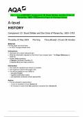 2024 AQA A-Level HISTORY Component 1D Stuart Britain and the Crisis of  Monarchy, 1603–1702 Question Paper & Marking Scheme 