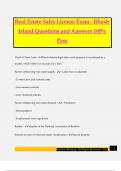 Real Estate Sales License Exam - Rhode Island Questions and Answers 100% Pass