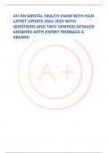 ATI RN MENTAL HEALTH EXAM WITH NGN LATEST UPDATE 2024-2025 WITH QUESTIONS AND 100% VERIFIED DETAILED ANSWERS WITH EXPERT FEEDBACK A GRADED