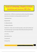 Surgical Technology: Chapters 1-4 Exam Questions and Answers 100% Pass