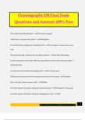 Oceanography 100 Final Exam Questions and Answers 100% Pass