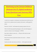 Marketing on the Internet Midterm (Stukent Ch.1-7), digital marketing Exam Questions and Answers 100% Pass