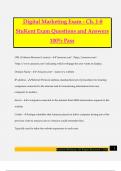 Digital Marketing Exam - Ch. 1-8 StuKent Exam Questions and Answers 100% Pass