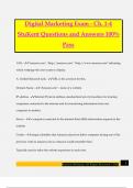 Digital Marketing Exam - Ch. 1-4 StuKent Questions and Answers 100% Pass