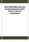 MLO SAFE NMLS Safe Test Practice Questions 2025- 2026 A+ Success Guaranteed 