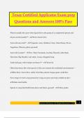  Texas Certified Applicator Exam prep Questions and Answers 100% Pass