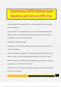 Chamberlain NR599 Midterm Exam Questions and Answers 100% Pass