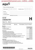 GCSE Chemistry Paper 2 2024 Questions and Mark scheme