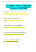 Learning Data Analytics: Extending & Applying Core Knowledge Questions  and Answers Graded A+