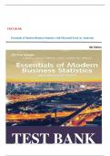 TEST BANK Essentials of Modern Business Statistics with Microsoft Excel, by Anderson