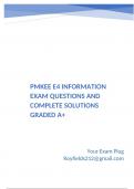 PMKEE E4 information exam Questions and Complete Solutions Graded A+.