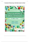 Test Bank for "Calculation of Drug Dosages, 12th Edition" by Sheila Ogden and Linda Fluharty.