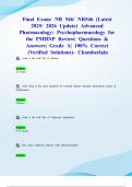 Final Exam: NR 546/ NR546 (Latest 2025/ 2026 Update) Advanced Pharmacology: Psychopharmacology for the PMHNP Review| Questions & Answers| Grade A| 100% Correct (Verified Solutions)- Chamberlain