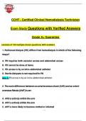 CCHT - Certified Clinical Hemodialysis Technician  2025 / 2026 Exam Study Questions with Verified Answers Grade A+ Guarantee 