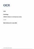 2024 OCR A-LEVEL SOCIOLOGY PAPER 3 MARK SCHEME: DEBATES IN CONTEMPORARY SOCIETY H580/03