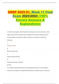 NRNP 6665-01, Week 11 Final Exam 20232024 (100% Correct Answers & Explanations)