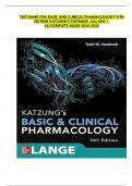 TEST BANK For Katzung's Basic and Clinical Pharmacology, 16th Edition By {Todd W. Vanderah, 2024,} Verified Chapters 1 - 66, Complete Newest Version