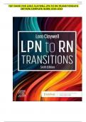 TEST BANK FOR LORA CLAYWELL LPN TO RN TRANSITIONS 6TH EDITION/COMPLETE GUIDE