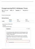 Portage Learning PSYC 140 Module 7 Exam