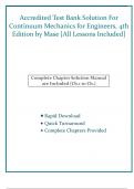 Accredited Test Bank Solution For Continuum Mechanics for Engineers, 4th Edition by Mase [All Lessons Included]