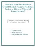 Accredited Test Bank Solution For CompTIA Pentest+ Guide To Penetration Testing, 1st Edition by Wilson [All Lessons Included]