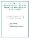 Accredited Test Bank Solution For Elementary Statistics, A Step By Step Approach, 10th Edition Bluman [All Lessons Included]