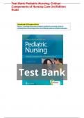 Test Bank Pediatric Nursing: Critical  Components of Nursing Care 3rd Edition  Rudd