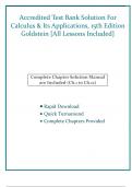 Accredited Test Bank Solution For Calculus & Its Applications, 15th Edition Goldstein [All Lessons Included]