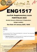 ENG1517 January February Sup Portfolio (COMPLETE ANSWERS) 2025 - DUE 20 January 2025