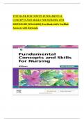 TEST BANK FOR DEWITS FUNDAMENTAL CONCEPTS AND SKILLS FOR NURSING 6TH EDITION BY WILLIAMS| Test Bank 100% Veriﬁed Answers with Rationale