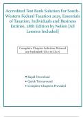 Accredited Test Bank Solution For South-Western Federal Taxation 2025, Essentials of Taxation, Individuals and Business Entities, 28th Edition by Nellen [All Lessons Included]