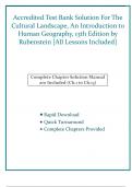 Accredited Test Bank Solution For The Cultural Landscape, An Introduction to Human Geography, 13th Edition by Rubenstein [All Lessons Included]