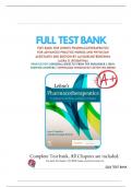 Test Bank - Lehne’s Pharmacotherapeutics For Advanced Practice Nurses And Physician Assistants, 2nd Edition (Jacqueline Burchum; Laura D. Rosenthal, 2024) | All Chapters (1- 92)