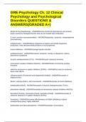 GRE-Psychology Ch. 12 Clinical Psychology and Psychological Disorders QUESTIONS & ANSWERS(GRADED A+)