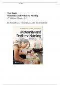  Test Bank Maternity and Pediatric Nursing 3rd Edition Chapter 1-51 By Susan Ricci, Theresa Kyle, and Susan Carman