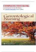 COMPLETE TEST BANK: Gerontological Nursing 9th Edition By Charlotte Eliopoulos Latest Update. 