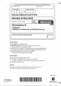 A-Level EDEXCEL 2024 Economics A Paper 2 Including Mark Scheme