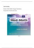 Test Bank - Henke's Med-Math Dosage-Calculation, Preparation, and Administration, 9th Edition (Buchholz, 2020), Chapter 1-10 | All Chapters