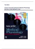  COMPLETE TEST BANK  For Guyton and Hall Textbook of Medical Physiology 14th Edition by John E. Hall; Michael E. Hall| All Chapters Included| Ultimate Guide A+