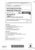 A-Level EDEXCEL 2024 Economics B Paper 1 / 2 / 3 Including All Mark Schemes