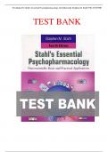 Test Bank For Stahl's Essential Psychopharmacology 4th Edition By Stephen M. Stahl 9781107025981 Chapter 1-14 Complete Guide .