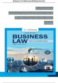 Solution Manual For Business Law: Text & Exercises, 10th Edition by Roger LeRoy Miller, William E. Hollowell, Verified Chapters 1 - 43, Complete Newest Version