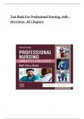 Test Bank for Professional Nursing 10th Edition Black