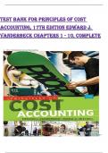 TEST BANK FOR PRINCIPLES OF COST ACCOUNTING, 17TH EDITION EDWARD J. VANDERBECK CHAPTERS 1 - 10, COMPLETE