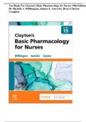 Test Bank for Clayton's Basic Pharmacology for Nurses 19th Edition By Bruce Clayton, Michelle Willihnganz, Samuel Gurevitz Chapter 1-48