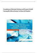 Test Bank Foundations of Maternal-Newborn and Women's Health Nursing, 8th Edition by Murray Chapter 1-28 | All Chapters