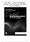 Test  Bank Dental  Radiography:   Principles  and Techniques  6th  Edition by Joen Iannucci