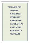 Test Bank for Western Governors University CARE OF THE ELDERLY C475